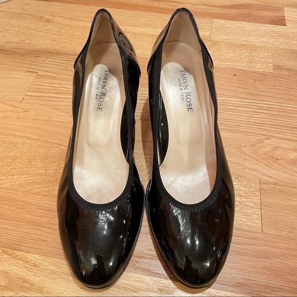 Taryn Rose patent leather black heels size 7.5-8 - Picture 1 of 8